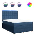 vidaXL Sommier à lattes de lit avec matelas Bleu 160x200 cm Tissu