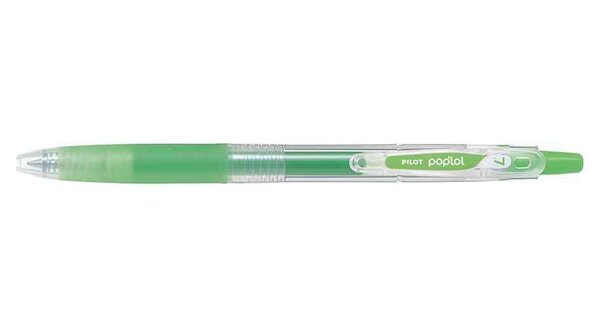 Roller Rétractable encre gel POP'LOL Pte 0,7 Trait 0,4 mm Vert Clair PILOT