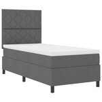 vidaXL Lit ressorts avec matelas & LED gris foncé 90x200 cm tissu