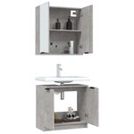 vidaXL Meubles de salle de bain 2 Pièces Gris béton Bois d'ingénierie