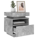 vidaXL Armoires de chevet avec lumières LED 2 Pièces gris béton