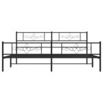 vidaXL Cadre de lit métal sans matelas avec pied de lit noir 183x213cm