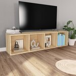 vidaXL Bibliothèque/Meuble TV Chêne sonoma 36x30x143cm Bois ingénierie
