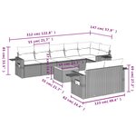 vidaXL Salon de jardin avec coussins 9 Pièces beige résine tressée