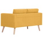 vidaXL Canapé à 2 places tissu jaune