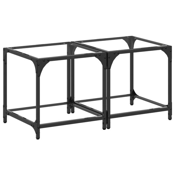 vidaXL Tables basses avec dessus en verre transparent 2 Pièces acier