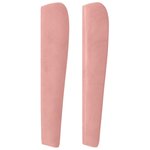 vidaXL Tête de lit avec oreilles Rose 183x23x118/128 cm Velours