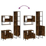 vidaXL Ensemble de meubles de salle de bain 3 Pièces Chêne fumé