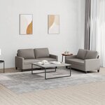 vidaXL Ensemble de canapés 2 Pièces avec coussins Taupe Tissu