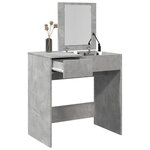 vidaXL Coiffeuse avec miroir gris béton 73x46 5x120 cm