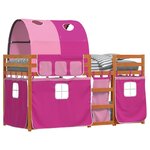 vidaXL Lit superposé sans matelas rose 75x190 cm bois de pin massif