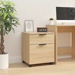 vidaXL Classeur mobile avec roues Chêne sonoma 45x38x54 cm