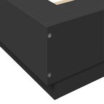vidaXL Cadre de lit avec lumières LED noir 180x200 cm bois ingénierie