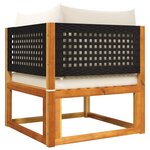 vidaXL Salon de jardin avec coussins 5 Pièces Bois d'acacia solide