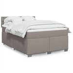 vidaXL Sommier à lattes de lit avec matelas Taupe 140x190 cm Tissu