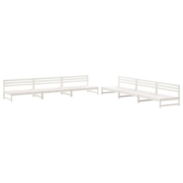 vidaXL Salon de jardin 6 Pièces Blanc Bois de pin massif
