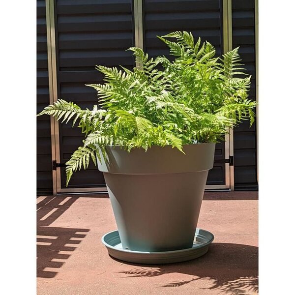 Bac à fleurs rond SOLEILLA - Plastique Ø 60 cm Vert argile