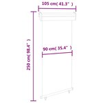 vidaXL Auvent latéral de balcon 105x250 cm Crème