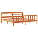vidaXL Cadre de lit et tête de lit cire marron 200x200 cm bois de pin