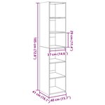 vidaXL Buffet haut gris béton 40x41x185 cm bois d'ingénierie