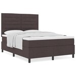 vidaXL lit à ressorts avec matelas marron foncé 140x190 cm en tissu