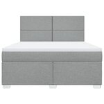 vidaXL Sommier à lattes de lit avec matelas Gris clair 180x200cm Tissu