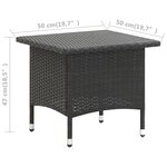vidaXL Table à thé Noir 50x50x47 cm Résine tressée