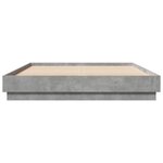 vidaXL Cadre de lit avec LED sans matelas gris béton 160x200 cm