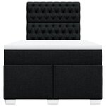 vidaXL Sommier à lattes de lit avec matelas Noir 120x200 cm Tissu