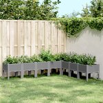 vidaXL Jardinière avec pieds gris clair 200x160x42 cm PP