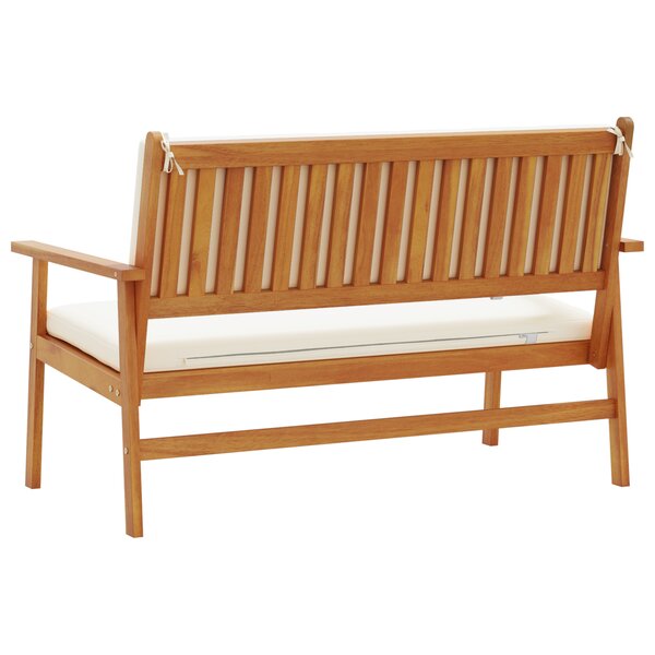 Banc de jardin vidaXL avec coussins en bois d'acacia massif