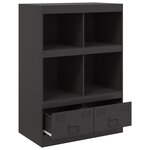 vidaXL Buffet haut noir 67x39x95 cm acier