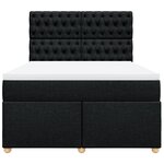 vidaXL Sommier à lattes de lit avec matelas Noir 140x200 cm Tissu