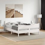 vidaXL Cadre de lit sans matelas blanc 140x200 cm bois de pin massif