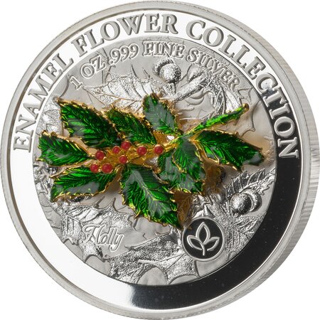 HOLLY Enamel Flower Collection 1 Once Argent Monnaie 5 Dollars Samoa 2021