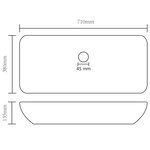 vidaXL Lavabo de luxe rectangulaire Blanc mat 71x38 cm Céramique