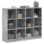 vidaXL Bibliothèque avec portes gris béton 136x37x109 cm