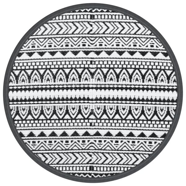 vidaXL Tapis d'extérieur noir Ø120 cm PP