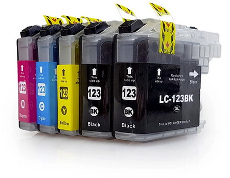 Pack de 5 cartouches compatibles lc123 pour imprimantes brother