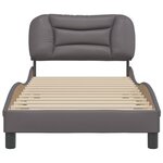 vidaXL Cadre de lit avec tête de lit Gris 90x190 cm Similicuir