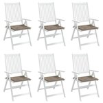 vidaXL Coussins de chaise jardin lot de 6 taupe 40x40x4cm tissu oxford
