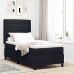Lit Box Springs vidaXL avec matelas et LED Noir 100x200 cm Tissu