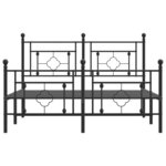 vidaXL Cadre de lit métal sans matelas avec pied de lit noir 140x200cm