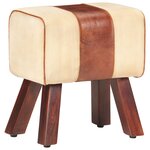 vidaXL Banc saut de cheval 38 cm marron cuir véritable et manguier