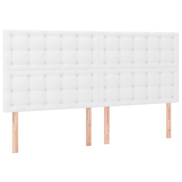 vidaXL Têtes de lit 4 Pièces Blanc 90x5x78/88 cm Similicuir
