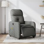 vidaXL Fauteuil inclinable de massage électrique gris foncé tissu
