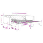 vidaXL Lit de jour avec gigogne sans matelas gris foncé 100x200 cm