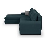 Canapé d'angle convertible réversible + coffre de rangement - Tissu Bleu - 289 x 94/188 x 88 cm - INDIAN
