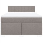 vidaXL Sommier à lattes de lit avec matelas Taupe 160x200 cm Tissu
