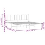 vidaXL Cadre de lit métal sans matelas et tête de lit noir 180x200 cm